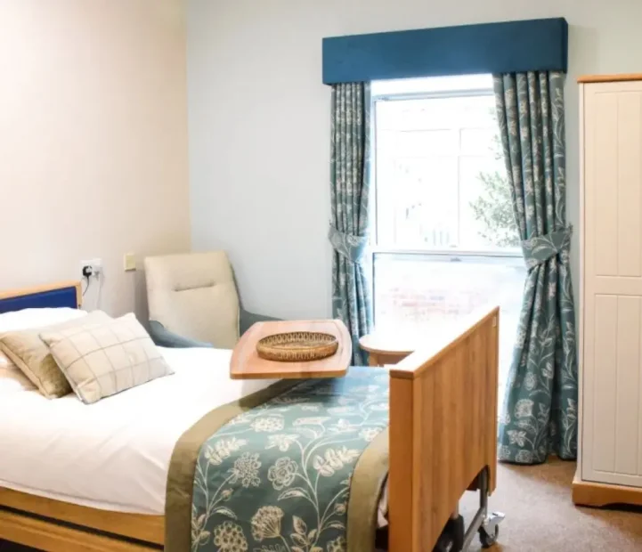 En-suite bedroom at Albany nursing home in Headington