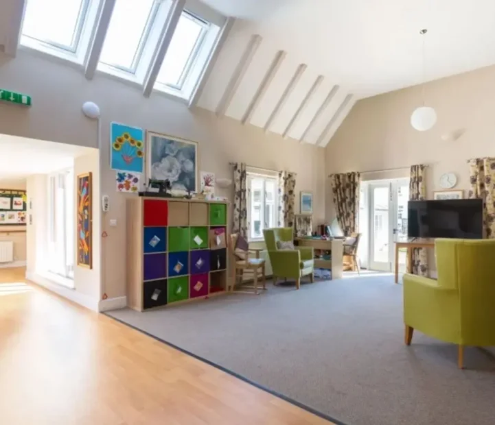Communal activities room at Aldringham Court nursing home in Leiston