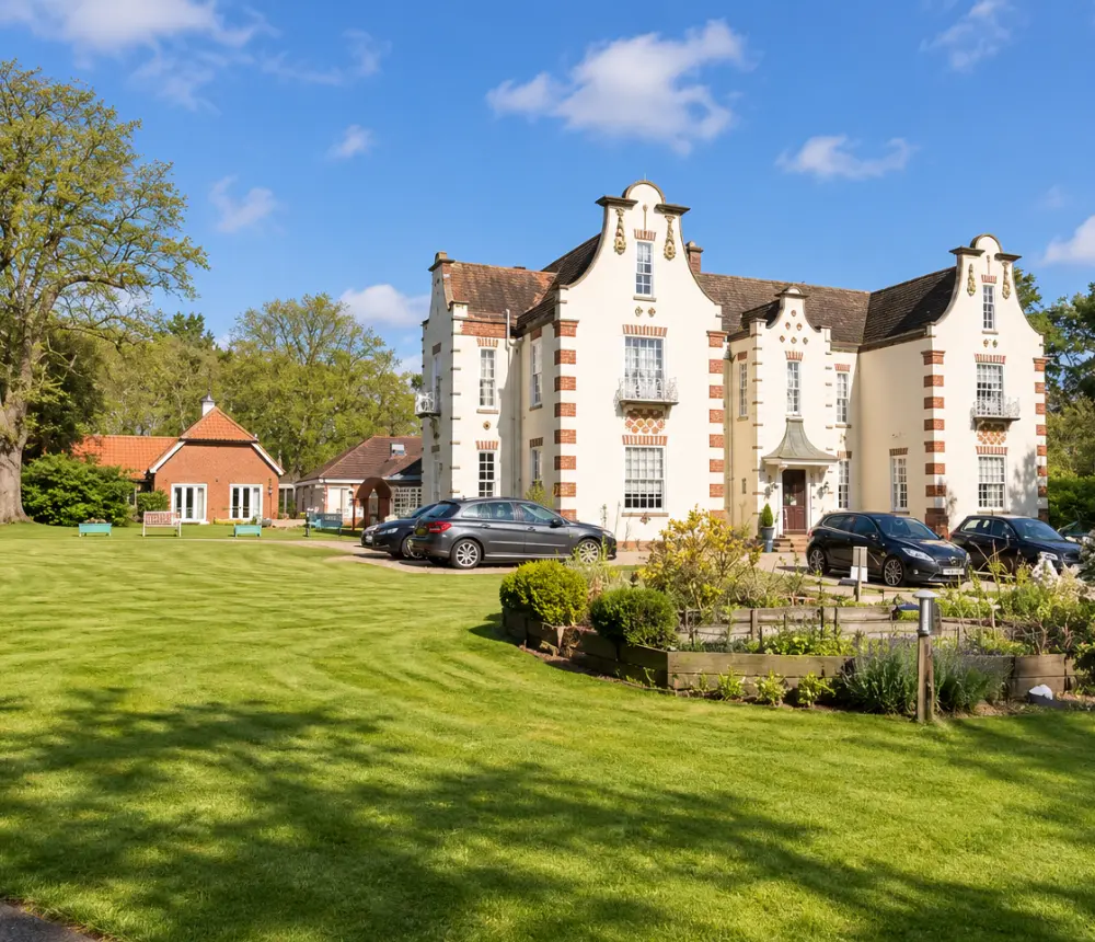 Exterior of Aldringham Court care home near Leiston, Suffolk
