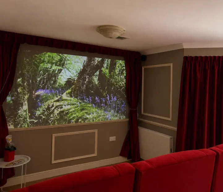 Cinema room at Avon Lodge Nursing Home in Kingswood, Bristol