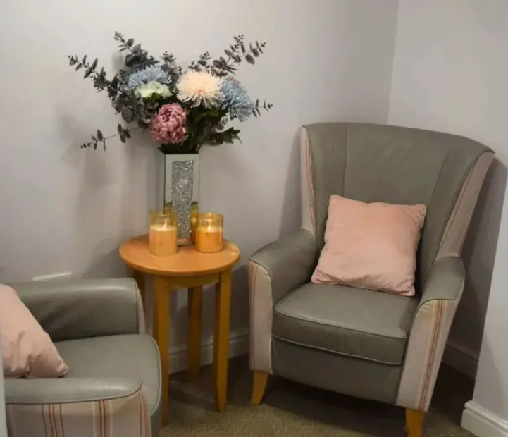 Quiet seating area at Avon Lodge nursing home in Kingswood