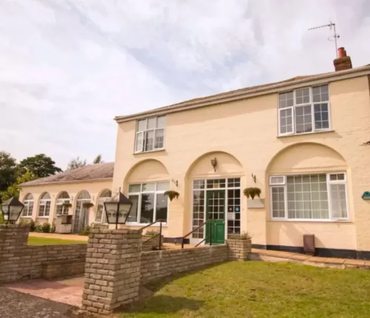 Exterior of Barking Hall nursing home in Barking, Suffolk