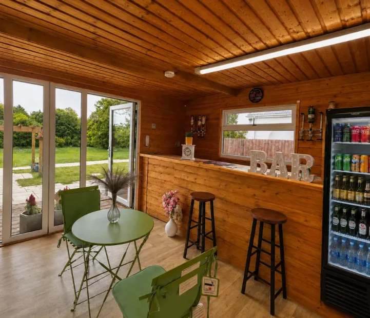 Garden bar at Barking Hall Nursing Home in Barking, Suffolk