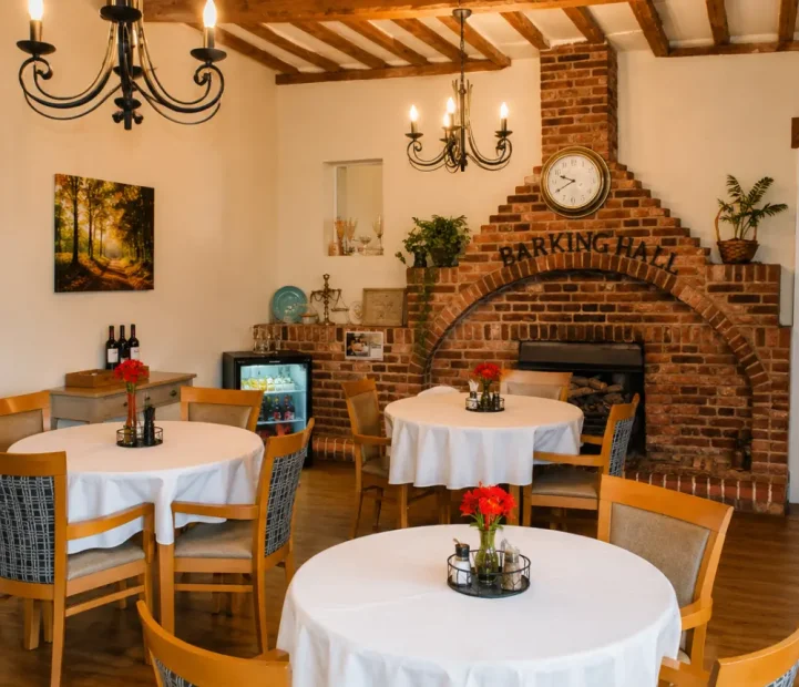 Traditional dining room at Barking Hall Nursing Home in Barking, Suffolk