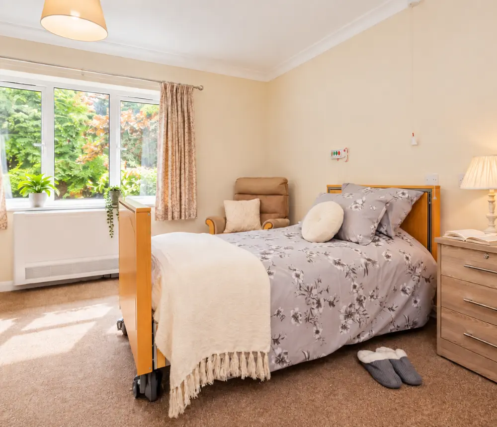 Comfortable nursing care bedroom at Claremont House, Caister-on-Sea