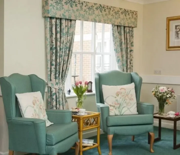 Comfortable lounge area at Ladymead Nursing Home in Swindon