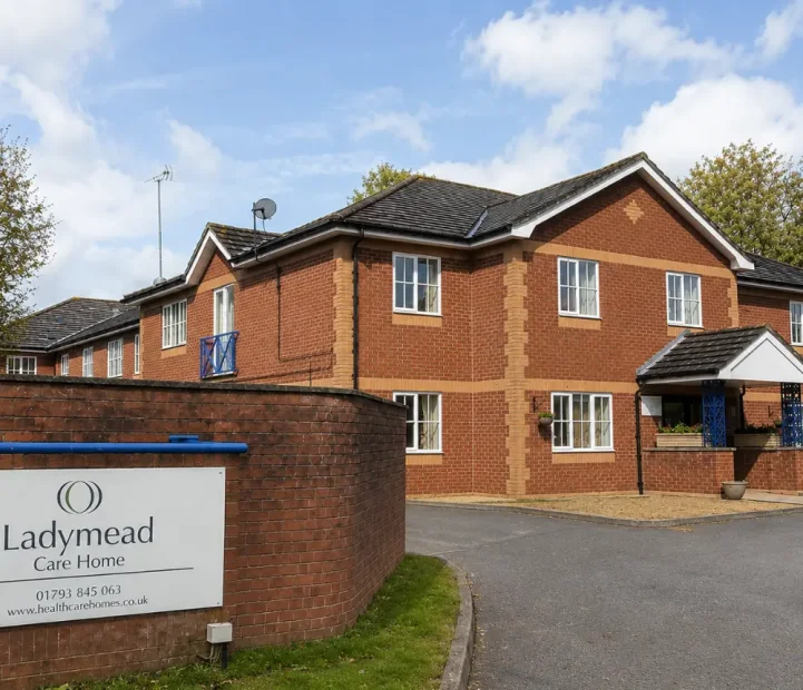 Exterior of Ladymead Care Home in Swindon, offering residential, nursing and dementia care.