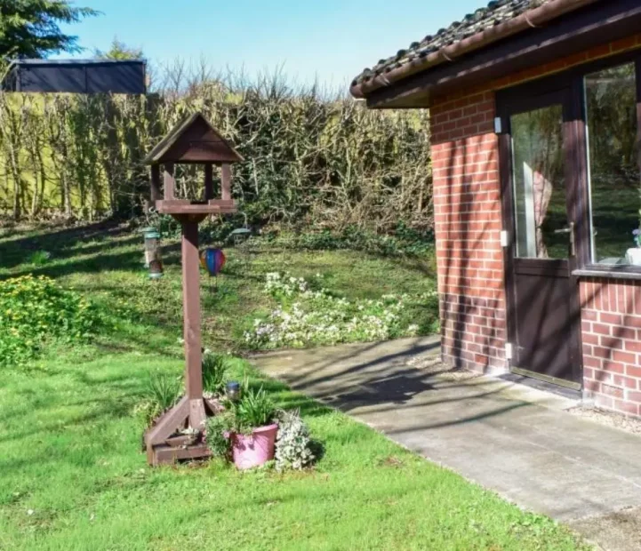 Peaceful garden at Olive House care home in Newton Flotman