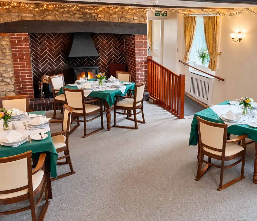 Dining room at The Malthouse care home in Gillingham