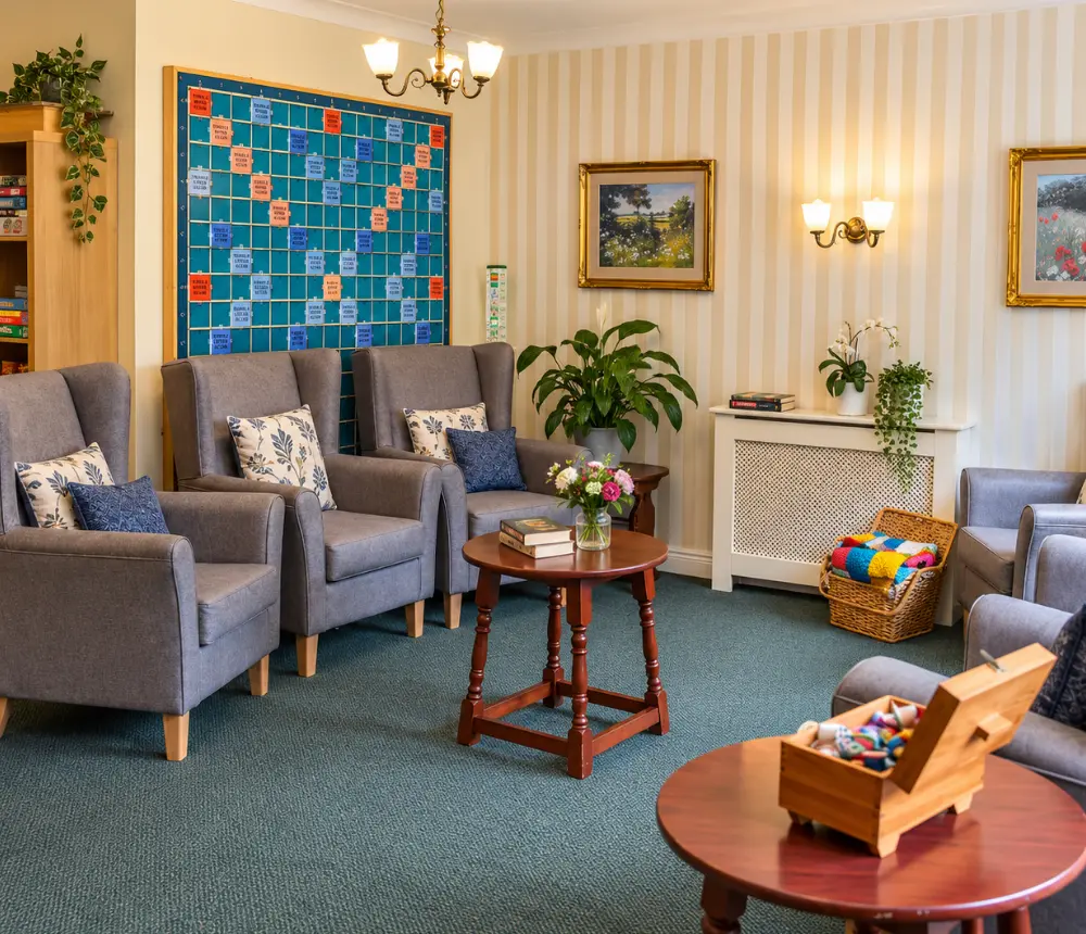 Comfortable lounge at The Malthouse care home