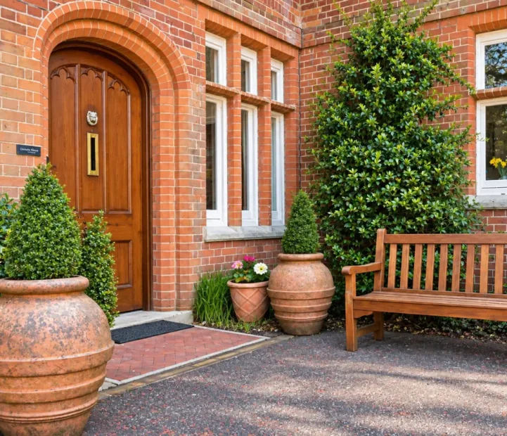Main entrance to Oaklands House care home in Southwold