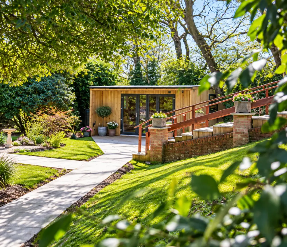 Garden and outdoor spaces at Oaklands House care home