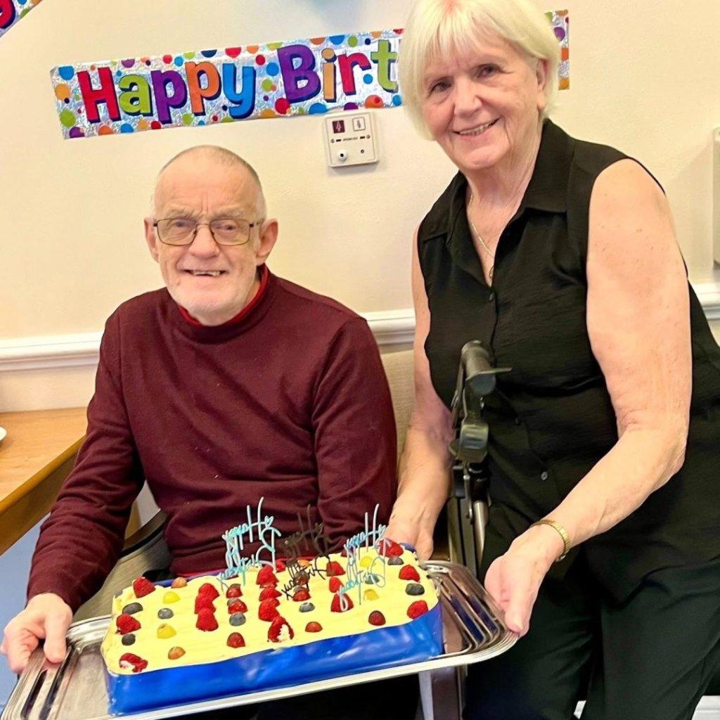 Terry and Margaret during their double birthday celebration at Sovereign Lodge