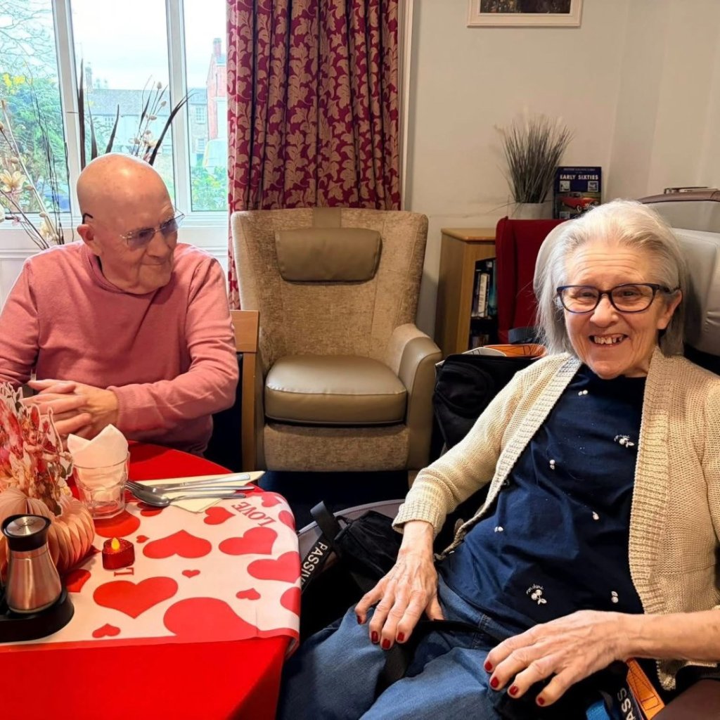 Pauline and John celebrating their 56th wedding anniversary at Beaumont Park