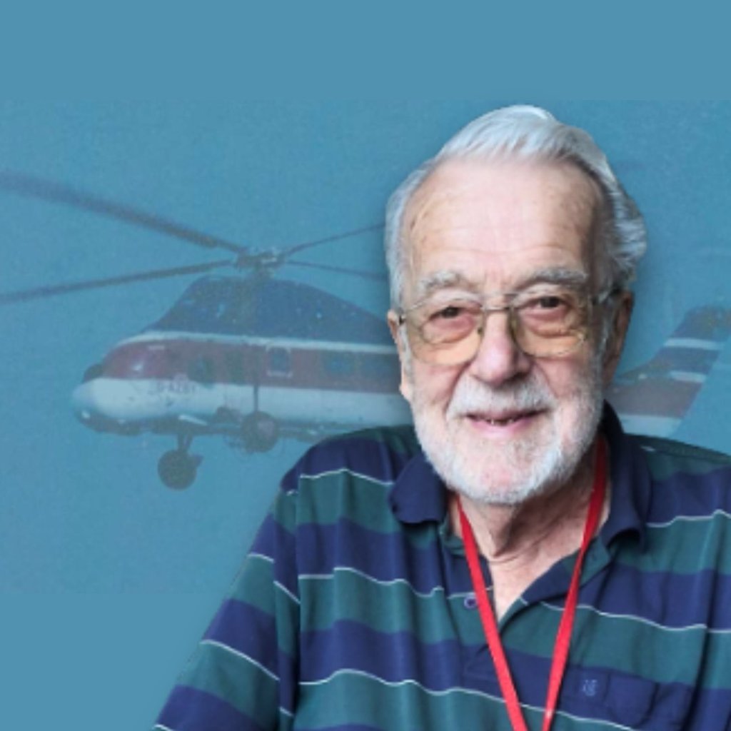 Gordon Lucas at Maynell House, record‑breaking helicopter pilot