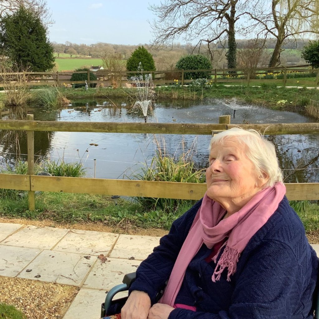 Spring flowers in The Old Vicarage care home gardens in Sherborne.