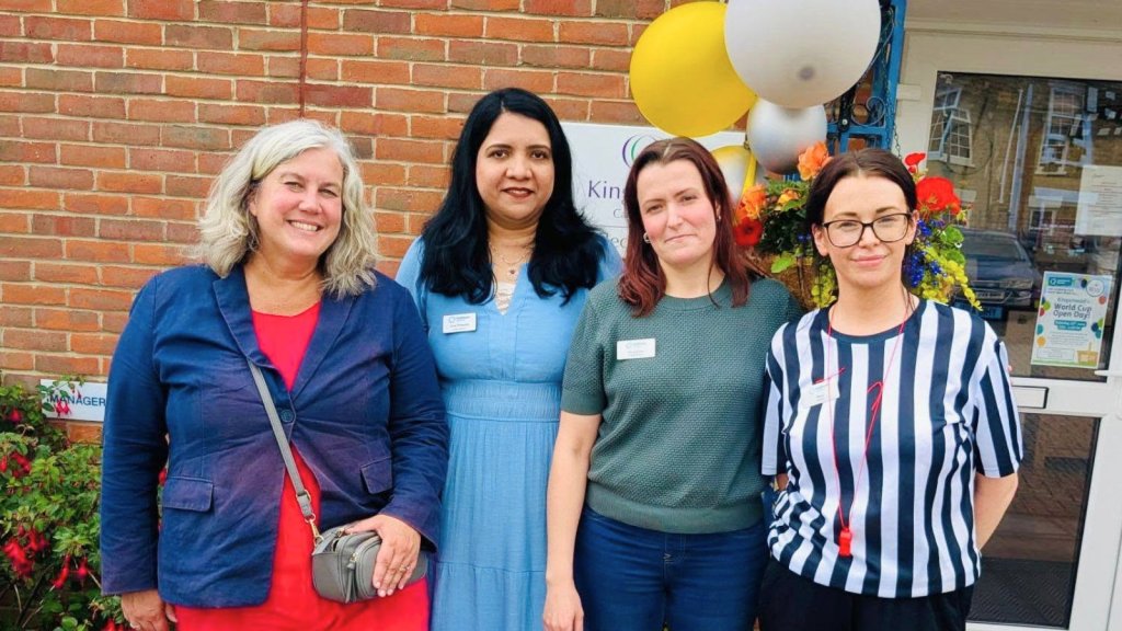 Heidi Alexander MP, Secretary of State for Transport, with staff and team members at Kingsmead during Care Home Open Week.