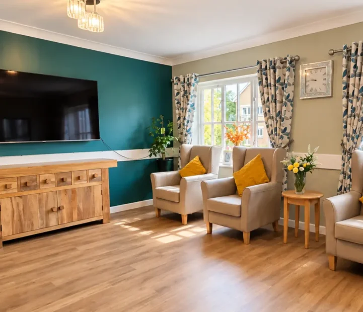 Comfortable lounge at Ladymead nursing home in Swindon