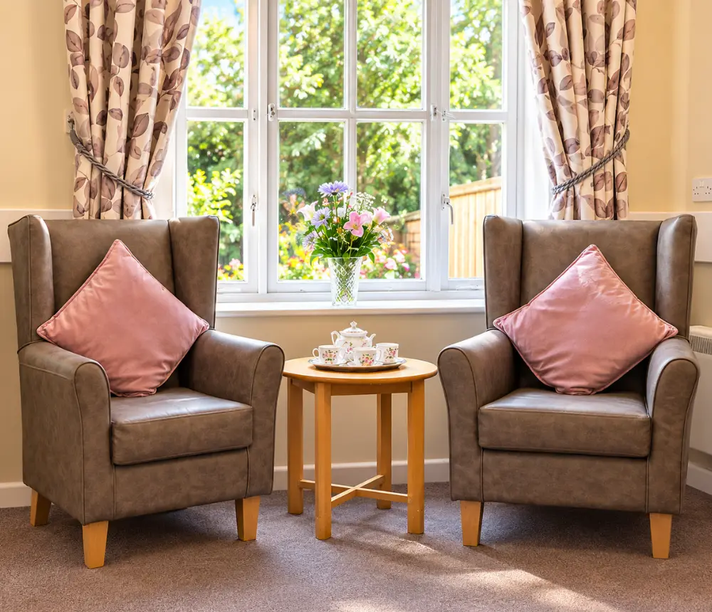 Comfortable seating area at Ladymead care home in Swindon